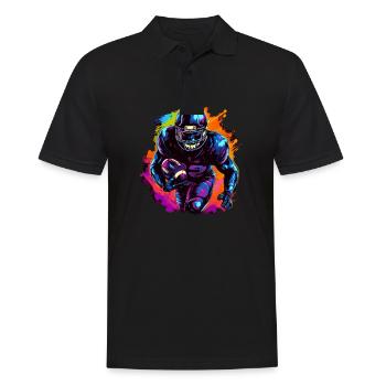 American Football Sport Fans & Football Spieler - Männer Poloshirt - Schwarz - Vorne - Kai (181cm)