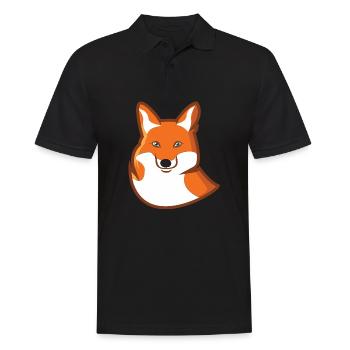 Fox red fox nature animal animal gift - Men's Polo Shirt - black - Front - Kai (181cm)