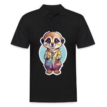 Surikat mignon enfant coloré - Polo Homme - noir - Devant - Kai (181cm)