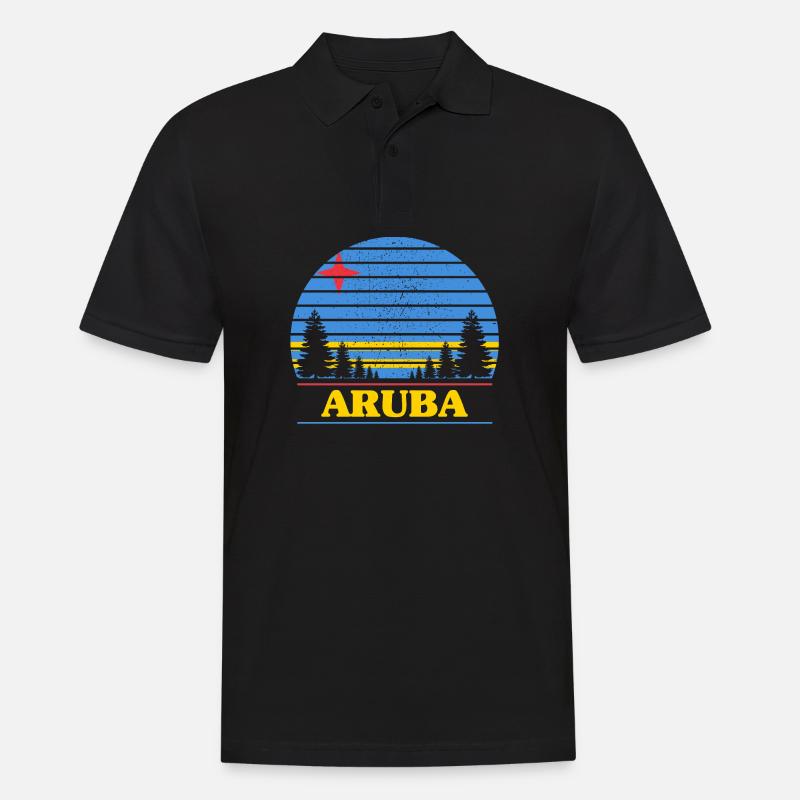 Aruba - Männer Poloshirt - Schwarz