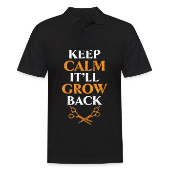 Calm down, it will regrow hairdresser - Men's Polo Shirt - black - Front - Kai (181cm)