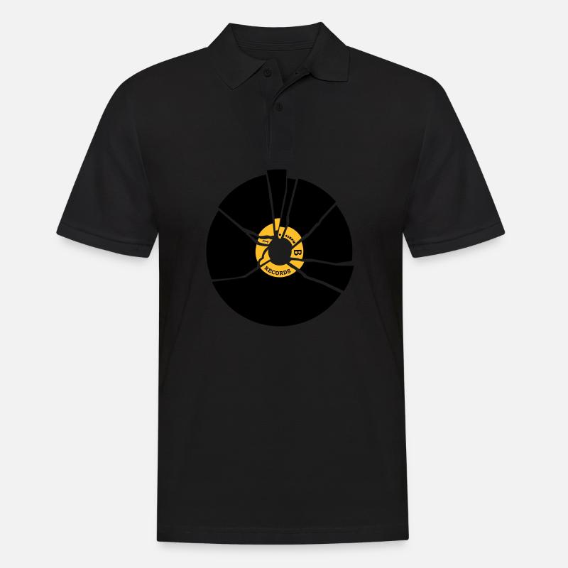 broken record vinyl cd - Men's Polo Shirt - black