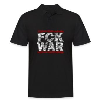 FCK WAR – Déclaration anti-guerre - Polo Homme - noir - Devant - Kai (181cm)