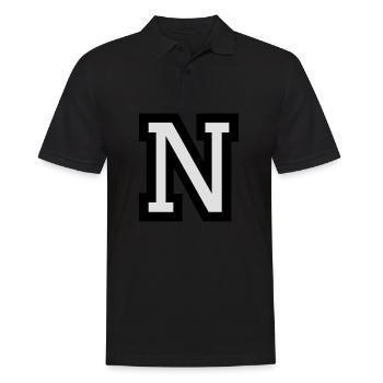 Letter N two-color - Men's Polo Shirt - black - Front - Kai (181cm)