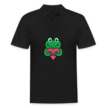 Heartfelt Frog Embrace - Men's Polo Shirt - black - Front - Kai (181cm)