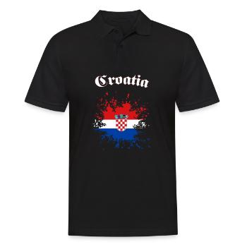Kroatien Splatter Croatia - Männer Poloshirt - Schwarz - Vorne - Kai (181cm)
