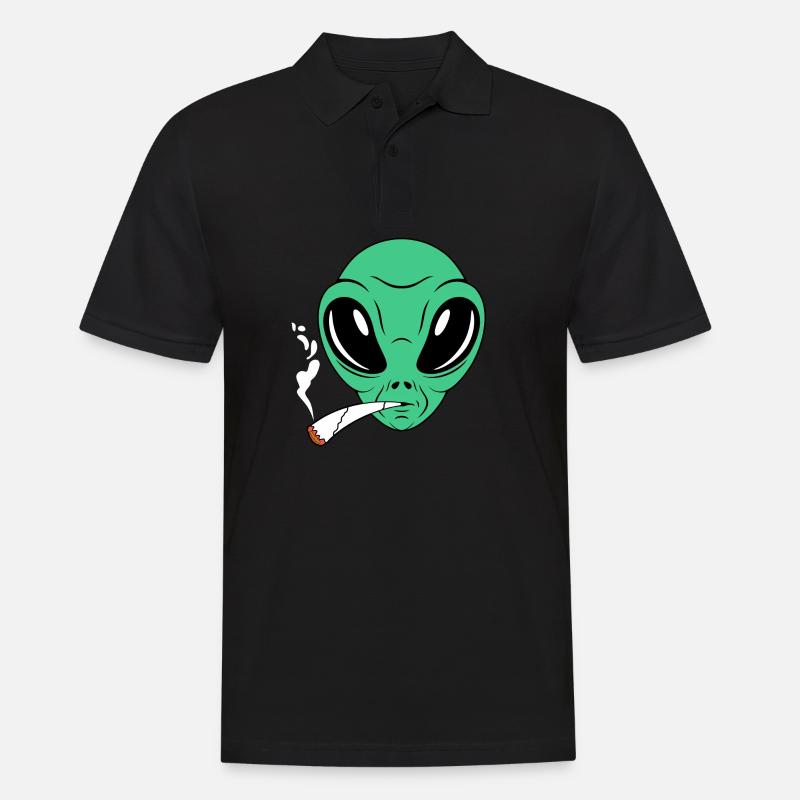 Raucher Alien - Männer Poloshirt - Schwarz