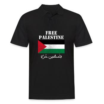 Drapeau de Palestine libre - Polo Homme - noir - Devant - Kai (181cm)
