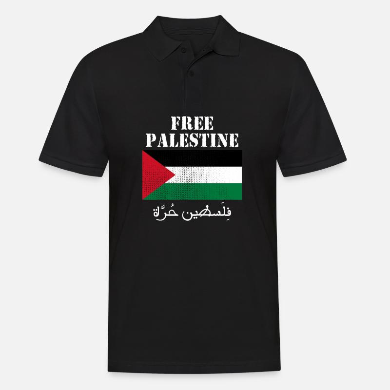 Drapeau de Palestine libre - Polo Homme - noir