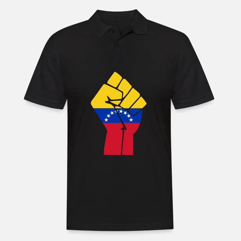 Venezuela Faustflagge - Männer Poloshirt - Schwarz