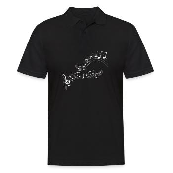 Mélodie de notes fluides - Polo Homme - noir - Devant - Kai (181cm)