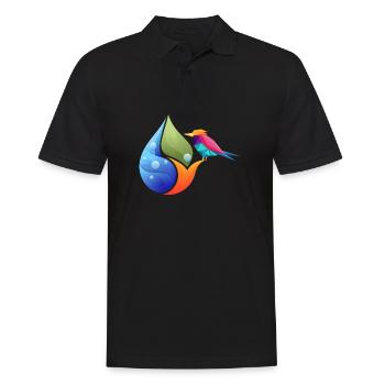 Feuille de couleurs géométrique du colibri - Polo Homme - noir - Devant - Kai (181cm)