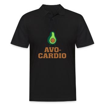 Avocardio T-Shirt – Funny Avocado Fitness Pun Tee - Men's Polo Shirt - black - Front - Kai (181cm)