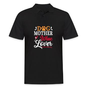 Maman de chien Amoureuse du vin Sagesse - Polo Homme - noir - Devant - Kai (181cm)