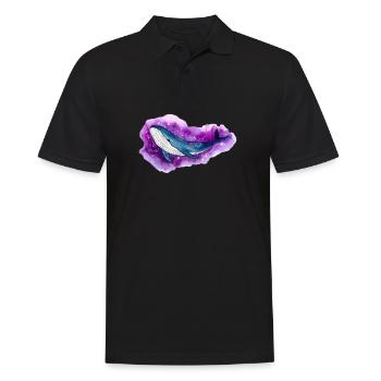 Blue Whale Galaxy Space Whale Fantasy Shirt - Men's Polo Shirt - black - Front - Kai (181cm)