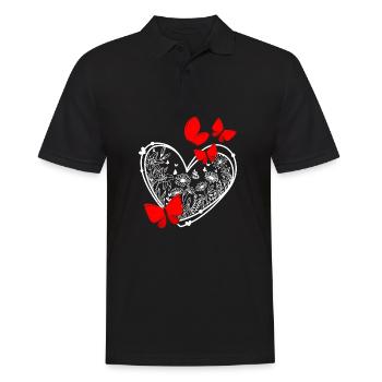 Cadre papillon en forme de fleurs en forme de cœur - Polo Homme - noir - Devant - Kai (181cm)