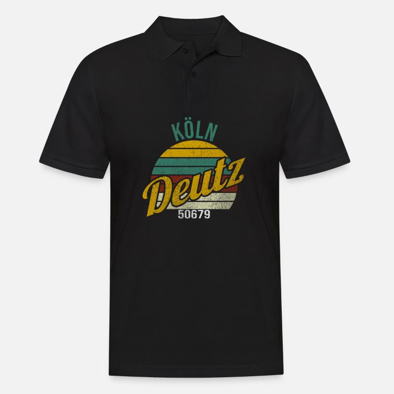 Kölsche Veedel - Köln-Deutz - Männer Poloshirt - Schwarz