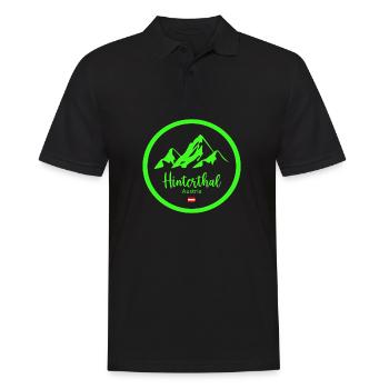 Hinterthal Alpen Neon Logo - Männer Poloshirt - Schwarz - Vorne - Kai (181cm)