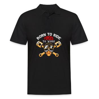 Geboren zum Fahren, Gefertigt zum Arbeiten - Männer Poloshirt - Schwarz - Vorne - Kai (181cm)