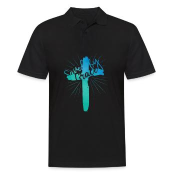 Saved by Grace - Men's Polo Shirt - black - Front - Kai (181cm)