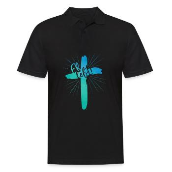 Er lebt - Männer Poloshirt - Schwarz - Vorne - Kai (181cm)