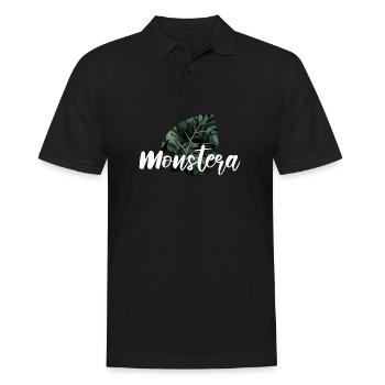 Monstera Fensterblatt Pflanzen Geschenk - Männer Poloshirt - Schwarz - Vorne - Kai (181cm)