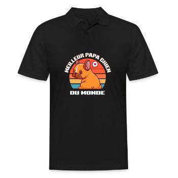 Meilleur Papa Chien du Monde - Polo Homme - noir - Devant - Kai (181cm)