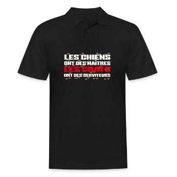 Chiens Maîtres Chats Serveurs - Polo Homme - noir - Devant - Kai (181cm)