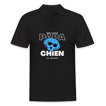 Meilleur Papa Chien au Monde - Polo Homme - noir - Devant - Kai (181cm)