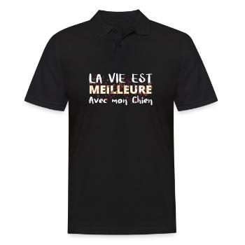 La Vie Est Meilleure Avec Mon Chien - Polo Homme - noir - Devant - Kai (181cm)