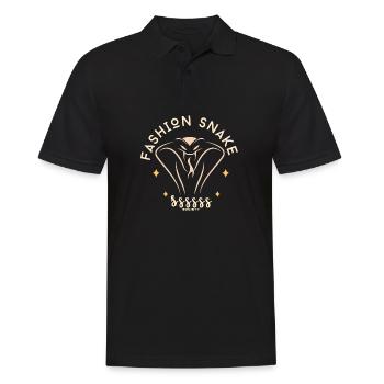 Serpent de Mode Étoiles Dorées - Polo Homme - noir - Devant - Kai (181cm)