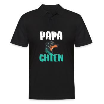 Papa Chien - Illustration Canine Colorée Moderne - Polo Homme - noir - Devant - Kai (181cm)