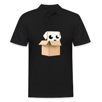 Curious Dog in Box - Men's Polo Shirt - black - Front - Kai (181cm)