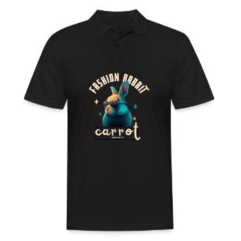 Fashion Pop Carrot Bunny - Men's Polo Shirt - black - Front - Kai (181cm)