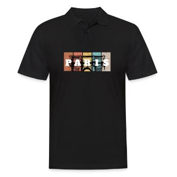 Paris Pop Art Grid - Men's Polo Shirt - black - Front - Kai (181cm)
