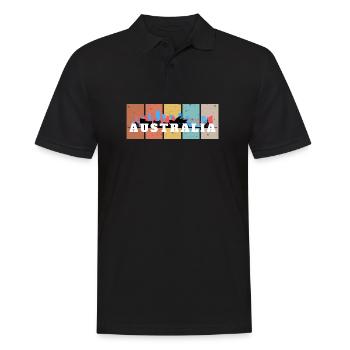 Australia Skyline Panels - Männer Poloshirt - Schwarz - Vorne - Kai (181cm)