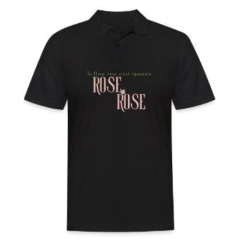 Pastel Bloom: Rose Typography - Men's Polo Shirt - black - Front - Kai (181cm)