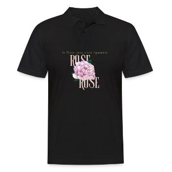 La fleur rose épanouie - Men's Polo Shirt - black - Front - Kai (181cm)