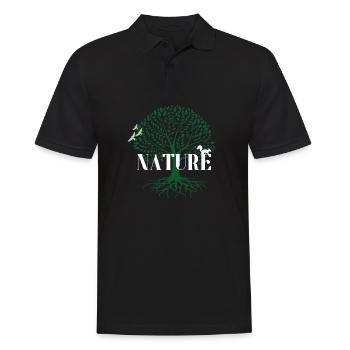 Naturbaum-Emblem - Männer Poloshirt - Schwarz - Vorne - Kai (181cm)