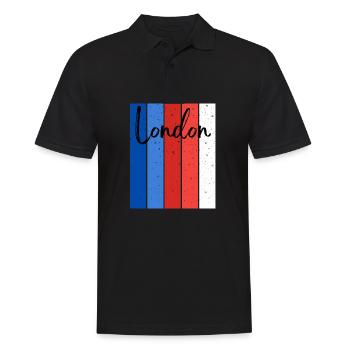 London Stripes Speckle Script - Men's Polo Shirt - black - Front - Kai (181cm)
