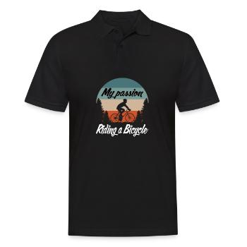 Ma passion de faire du vélo Coucher de soleil rétro - Polo Homme - noir - Devant - Kai (181cm)