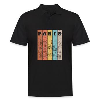 Croquis de la ligne d’horizon des Rayures de Paris - Polo Homme - noir - Devant - Kai (181cm)