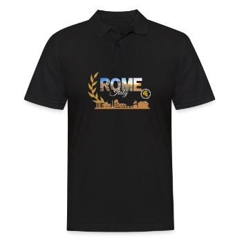 Rome Italy Skyline Collage - Men's Polo Shirt - black - Front - Kai (181cm)