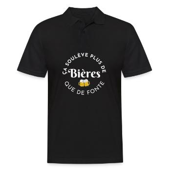 Beers Over Iron Circular Logo - Men's Polo Shirt - black - Front - Kai (181cm)