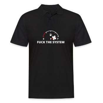Rebel Gauge Anti-System Print - Men's Polo Shirt - black - Front - Kai (181cm)