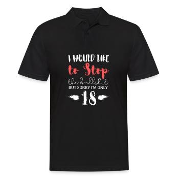 I’d Like to Stop the Bullshit 18 - Men's Polo Shirt - black - Front - Kai (181cm)