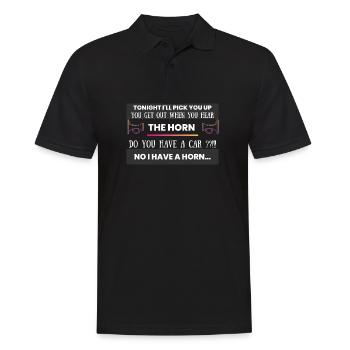 Klaxon : As-tu une voiture ? - Polo Homme - noir - Devant - Kai (181cm)