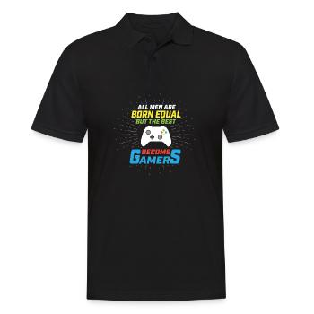 Gleich geboren, werden am besten Gamer - Männer Poloshirt - Schwarz - Vorne - Kai (181cm)