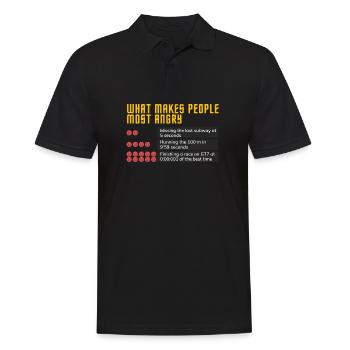 Wütendes Gesichtsraster mit fetter Typografie - Männer Poloshirt - Schwarz - Vorne - Kai (181cm)