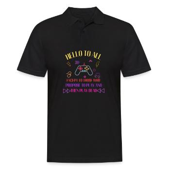 Neon-Gaming-Motto: Spiel und spiel tot - Männer Poloshirt - Schwarz - Vorne - Kai (181cm)